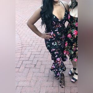 Floral Black Dress